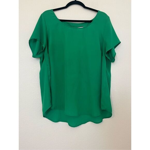 Torrid Abbey Georgette Cage Back Blouse - Picture 3 of 5